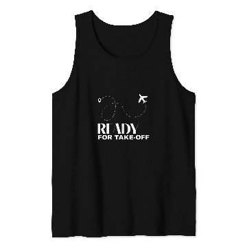 Discover Ready for takeoff airplane route map flight Tank Tops