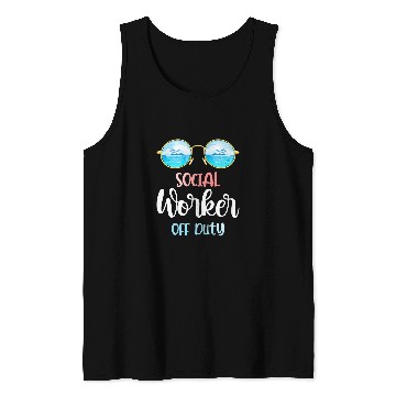 Discover Social Worker Off Duty Sunglasses Summer Vacation Tank Tops
