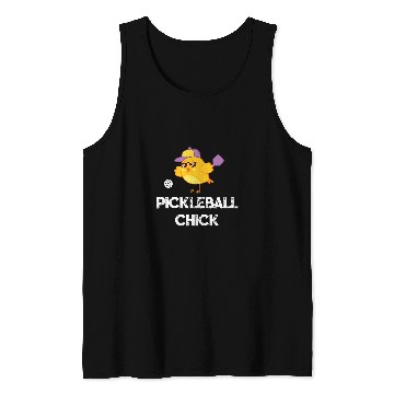 Discover Funny Pickleball Chick With Paddle Cute Pickleball Player Tank Tops
