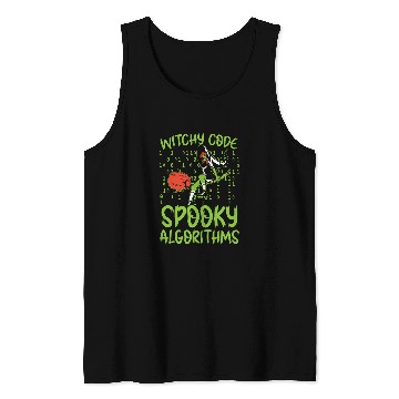 Discover Witchy Code Spooky Algorithms Programmer Halloween Tank Tops