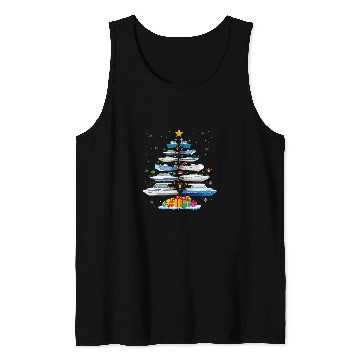 Discover Boat Christmas Tree Merry Christmas Boating Captain Tank Tops