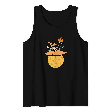 Discover Funny Spooky Halloween Pumpkin Pickleball WitchWizard Gift Tank Tops