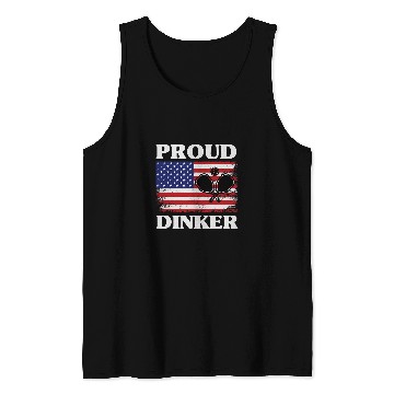 Discover Funny Pickleball Paddle Ball Player Lovers Pride USA Flag 2 Tank Tops