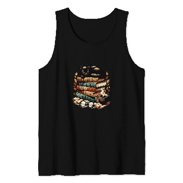 Discover Sleepy Cat Book Lover Tank Tops