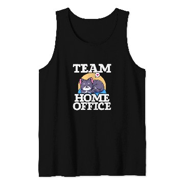 Discover Team homesoffice Computer Cat Lover Remotely Worker Tank Tops