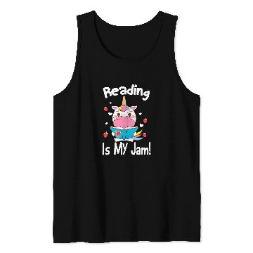 Discover Cute Unicorns Reading Is My Jam Teacher Book Nerds Tank Tops