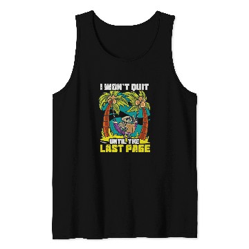 Discover Book Reader Last Page Funny Skeletons Bookworm Reading Tank Tops