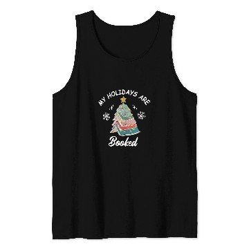 Discover My Holidays Are Booked Christmas Tree Book Tank Tops