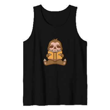 Discover Sloth reading a Book Library Tank Tops