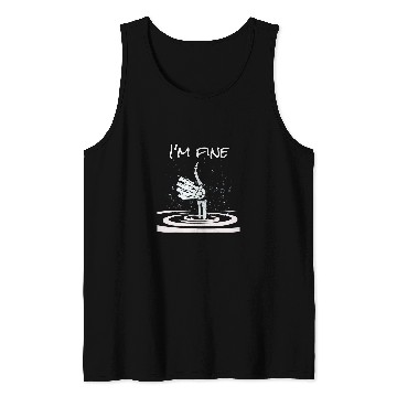 Discover Funny Im Fine Like Hand Thumbs Up On Water Surface Tank Tops