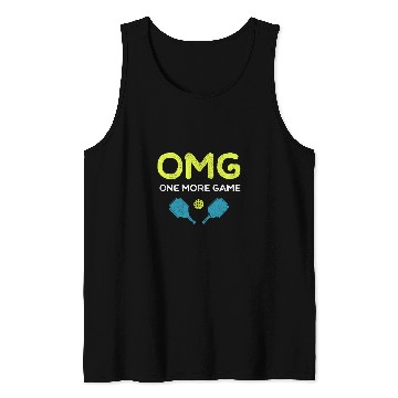 Discover One More Game Funny Pickleball Lover OMG Player Pickle Ball Tank Tops