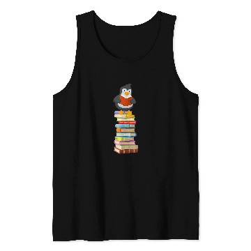 Discover Cute Penguin Reading Mens Womens Tops Book Lovers Tank Tops