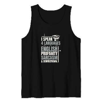 Discover Correctional Officer I Speak 4 Languages English Profanity Tank Tops