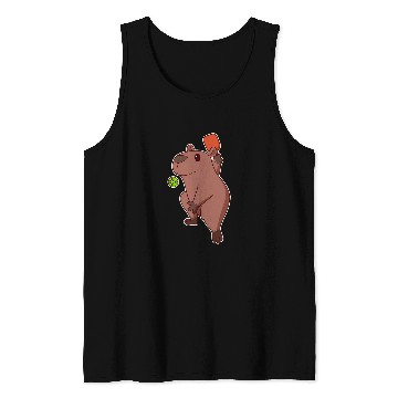 Discover Cute Kawaii capybaras Playing Pickleball Tank Tops