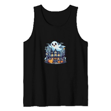 Discover ghostss Haunted House Midnight vintagess ghostss Spooky Halloween Tank Tops