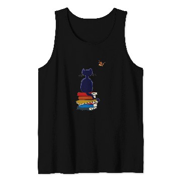 Discover reading book cat book and tea lover Tank Tops