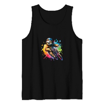 Discover Sloth Riding BMX Bike Cool Funny Lazy Design Tank Tops
