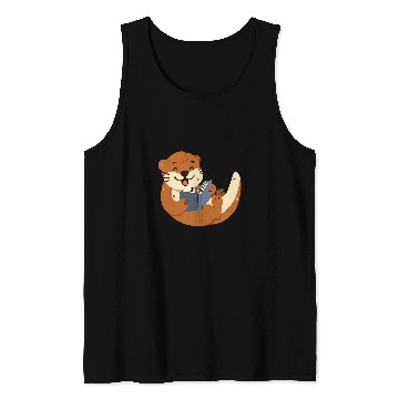 Discover Otter Reading a Book Tank Tops