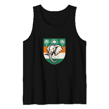 Discover Ivory Coast Ivorian Elephant Flag Wear Tank Tops