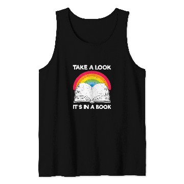 Discover take a look its in a book rainbow reading design lgbt Tank Tops