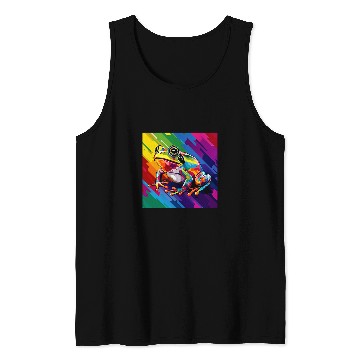 Discover Abstract Frog Rainbow Illustration Tank Tops