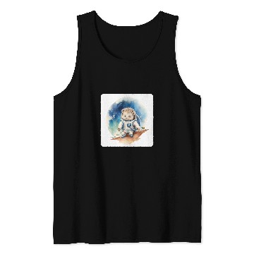 Discover Astronaut Hedgehog On Moon Space Exploration Celestial Tank Tops