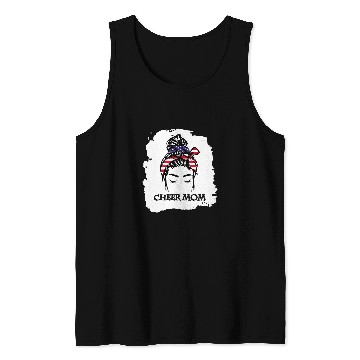 Discover Cheer Mom USA Flag 1 Tank Tops