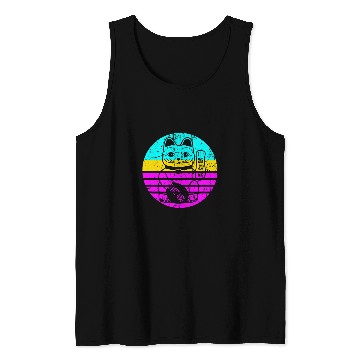Discover Japanese Maneki Neko Lucky Cat Distressed Tank Tops