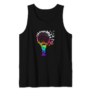 Discover Padel Racket Butterflies Tank Tops