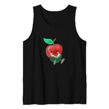 Discover Book Reading Apple Picking Crew Library Teacher Reader Nerd Tank Tops