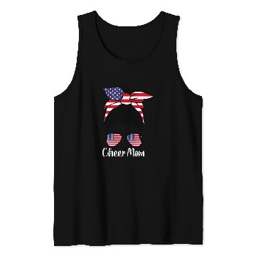 Discover Cheer Mom USA Flag Tank Tops