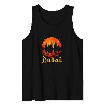 Discover Dubai Skyline Arabic traveling Tank Tops