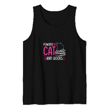 Discover Powered by Cat and Books Gift Tank Tops