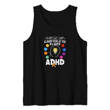 Discover ADHD Warrior Embrace Neurodiversity ADHD Awareness Tank Tops