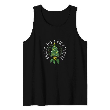 Discover Peace And Joy Christmas Tree Pickleball Tank Tops