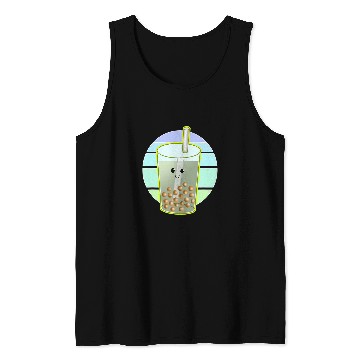 Discover Bubble Tea Cartoon Drawing Tank Tops