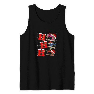 Discover Funny xmasss Lighting Santa HO HO HO Sewing Christmas Tank Tops