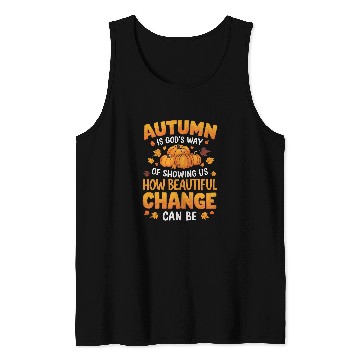 Discover Autumn Is Gods Way Fall Pumpkin Maple Leaves Women Kids Tank Tops