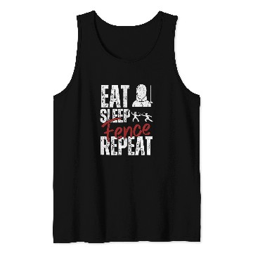 Discover Eat Sleep Fence Repeat Fencing 2 Tank Tops