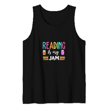 Discover Reading Is My Jam Book Lover Teacher School Studend Libary Tank Tops