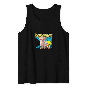Discover Bahamas Swimming Pig Summer Vacation Beach Souvenir Tank Tops