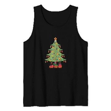 Discover Decorated Christmas Tree Ornaments Elf Candy Canes Train Tank Tops