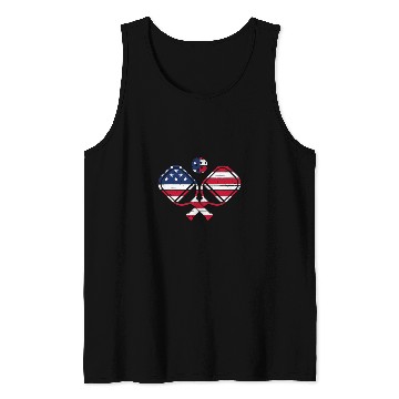 Discover Pickleball American Flag vintages Retro Pickleball Paddle USA Tank Tops