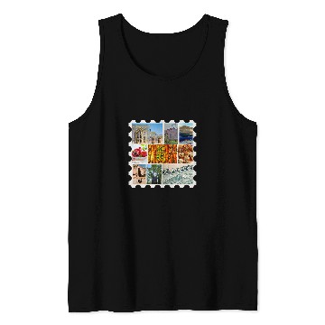 Discover Afghanistan Stamp Collage Tank Tops