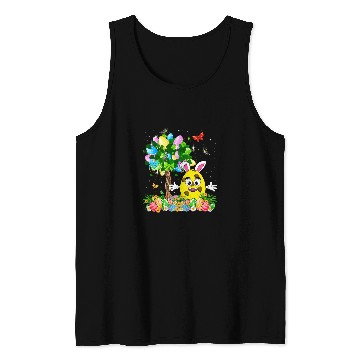 Discover Pickleball Ball With Bunny Ears Easter Eggs Tree Easter Day Tank Tops
