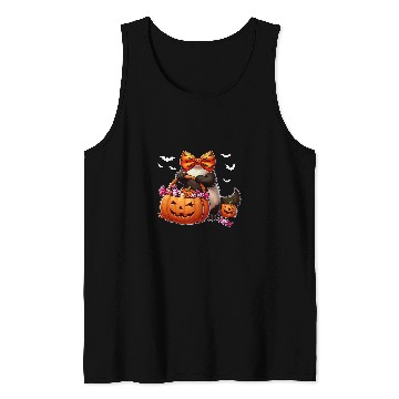 Discover Halloween Costume Cosplay Ferret Bow Tie Carved Pumpkin Tank Tops