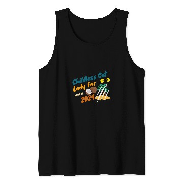 Discover Funny The Childless Cat Lady with Coconut Tank Tops