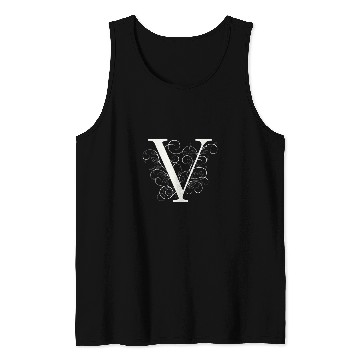 Discover Elegant Flourished V Classic Monogram Design Tank Tops
