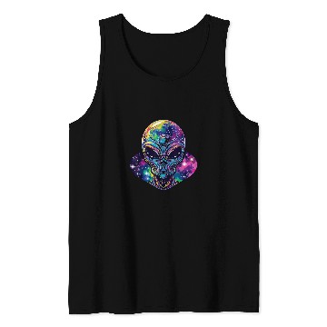 Discover Alien Head Ufo psychedelicss Alien Galaxy Trippy Space Tank Tops