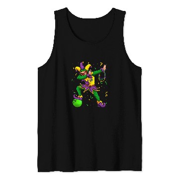 Discover Dabbingss Jester Bowling Ball Mardi Gras Fat Tuesday Parade Tank Tops